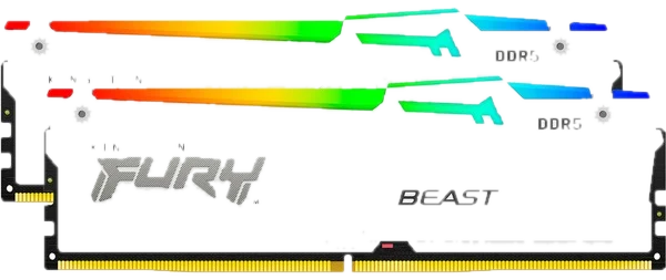 DDR5 Kingston Fury Beast White RGB EXPO - 32 Go (2 x 16 Go) 6000 MHz - CAS 30