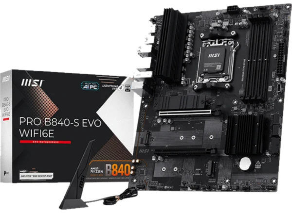 MSI PRO B840-S EVO WIFI6E Mainboard - AMD B840 - AMD AM5 - DDR5 RAM - ATX