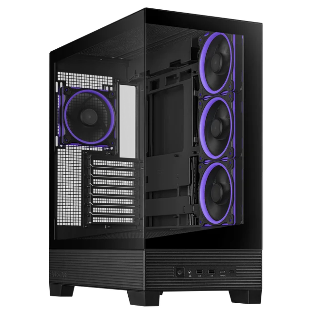 ASUS A31 Plus TG ARGB PC-Gehäuse, Midi-Tower, ATX, Tempered Glass - schwarz