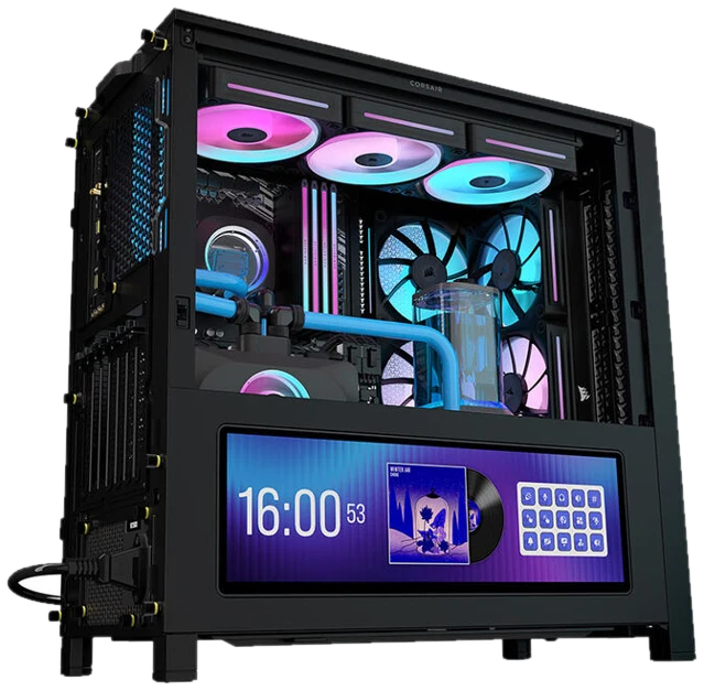 CORSAIR FRAME 4000D LCD RS PC-Gehäuse, Midi-Tower, ATX, ARGB, Tempered Glass - schwarz