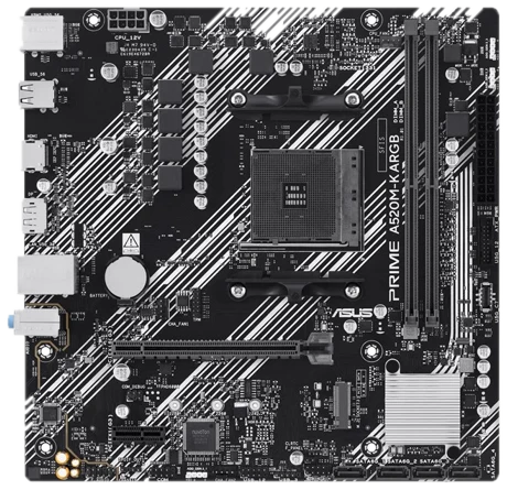 ASUS PRIME A520M-K ARGB Mainboard - AMD A520 - AMD AM4 - DDR4 RAM - Micro-ATX