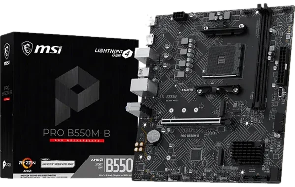 MSI PRO B550M-B Mainboard - AMD B550 - AMD AM4 - DDR4 RAM - Micro-ATX