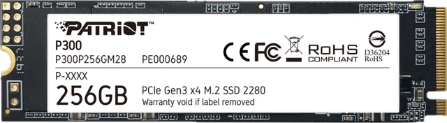 Patriot P300 NVMe SSD, PCIe 3.0, M.2 Typ 2280 - 256GB