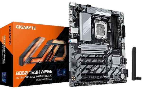 GIGABYTE B860 DS3H WIFI6E Mainboard - Intel B860 - Intel LGA1851 - DDR5 RAM - ATX