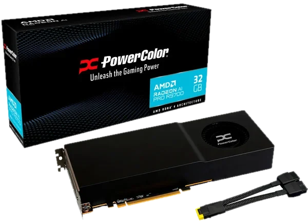 PowerColor Radeon AI PRO R9700 Grafikkarte, 32GB GDDR6