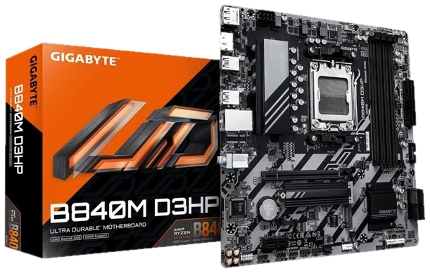 GIGABYTE B840M D3HP Mainboard - AMD B840 - AMD AM5 - DDR5 RAM - Micro-ATX