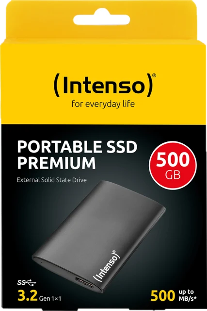 Intenso 3823451 drive 500 GB USB Type-A 3.2 Gen 1 (3.1 Gen 1) Zwart externe SSD
