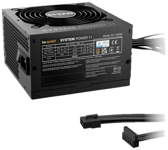 be quiet! System Power 11 80 PLUS Bronze Netzteil, ATX 3.1, PCIe 5.1 - 550 Watt, schwarz