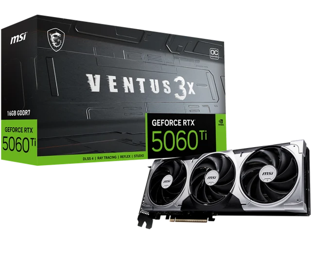 MSI GeForce RTX 5060 Ti Ventus 3X OC, 16384 MB GDDR7