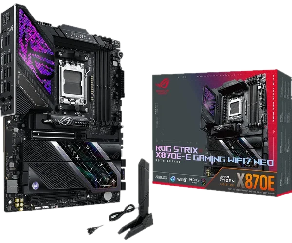 ASUS ROG STRIX X870E-E GAMING WIFI7 NEO Mainboard - AMD X870E - AMD AM5 - DDR5 RAM - ATX