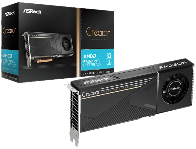 ASRock Radeon AI Pro R9700 Creator 32GB Grafikkarte, 32768 MB GDDR6