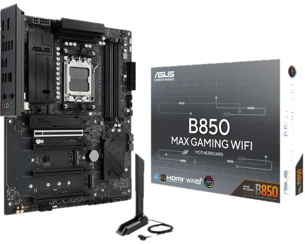 ASUS B850 MAX GAMING WIFI Mainboard - AMD B850 - AMD AM5 - DDR5 RAM - ATX