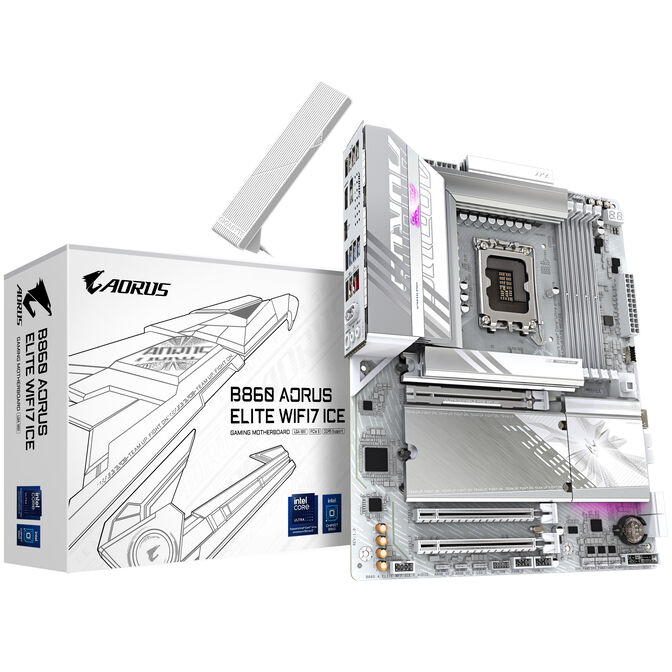 Gigabyte B860 Aorus Elite WiFi7 ICE Mainboard, Sockel LGA 1851, Intel B860, ATX, DDR5