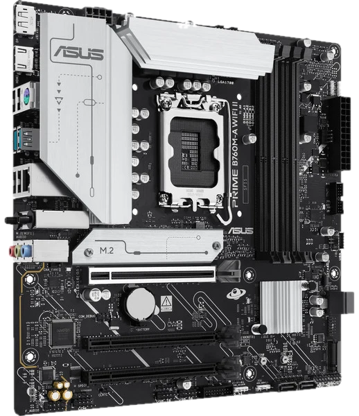 ASUS PRIME B760M-A WIFI II Mainboard - Intel B760 - Intel LGA1700 - DDR5 RAM - Micro-ATX