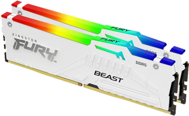 DDR5 Kingston Fury Beast White RGB EXPO - 32 Go (2 x 16 Go) 6000 MHz - CAS 30