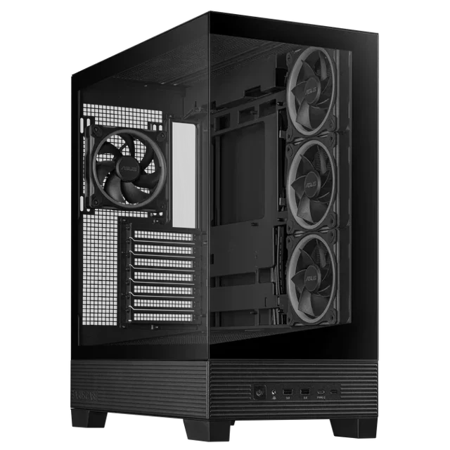 ASUS A31 Plus TG ARGB PC-Gehäuse, Midi-Tower, ATX, Tempered Glass - schwarz
