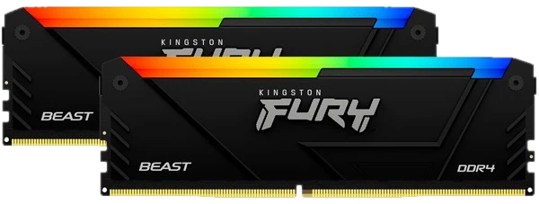 DDR4 Kingston Fury Beast RGB - 32 Go (2 x 16 Go) 3200 MHz - CAS 16