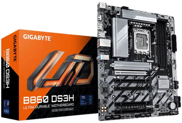 GIGABYTE B860 DS3H Mainboard, Sockel LGA 1851, Intel B860, ATX, DDR5