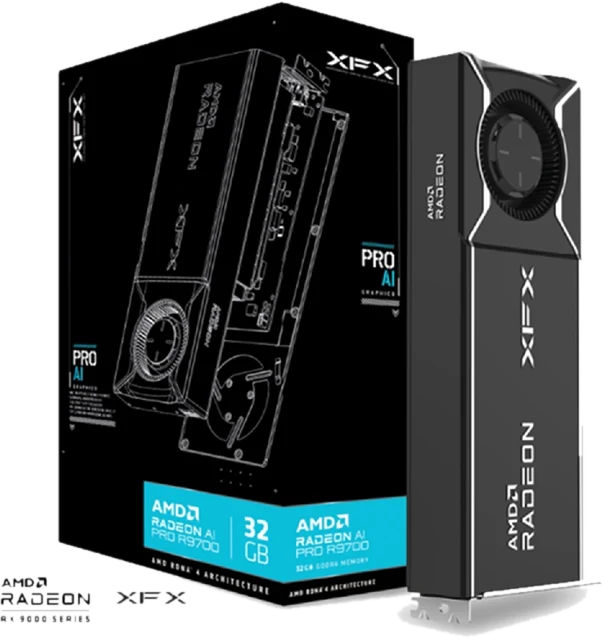 XFX Radeon AI PRO R9700 Grafikkarte, 32GB GDDR6