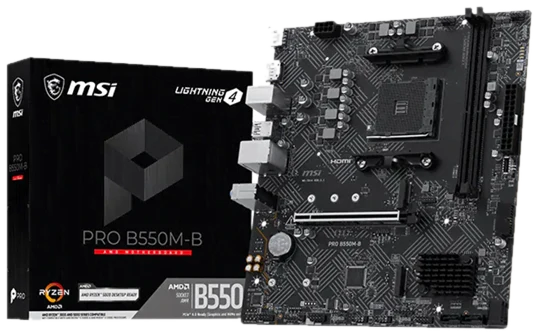 MSI PRO B550M-B Mainboard - AMD B550 - AMD AM4 - DDR4 RAM - Micro-ATX