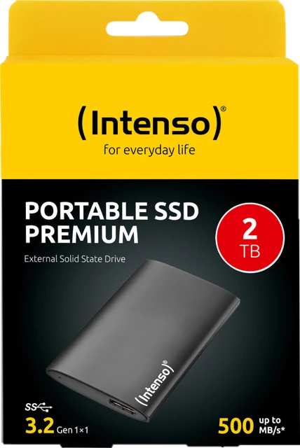 Intenso 3823471 drive 2 TB USB Type-A 3.2 Gen 1 (3.1 Gen 1) Zwart externe SSD