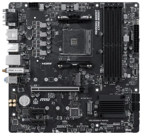 MSI PRO B550M-P WIFI6E Mainboard - AMD B550 - AMD AM4 - DDR4 RAM - Micro-ATX