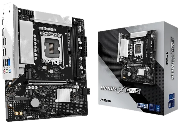 ASRock H810M-X Gen5 Mainboard - Intel H810 - Intel LGA1851 - DDR5 RAM - Micro-ATX