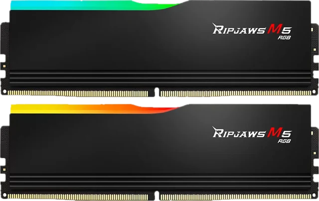 G.Skill DDR5 RipCUDIMMws M5 RGB 2 x 16 GB 4800 MHz CL 40 Zwart F5-5200J4040A16GX2-RM5RK geheugenmodule