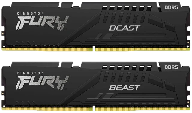 Kingston Fury Beast Black DDR5-6000 RAM, CL36, EXPO, XMP - 64 GB Dual-Kit, schwarz