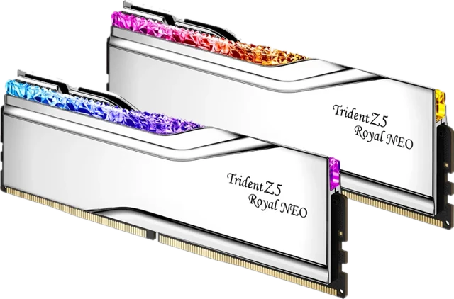 G.Skill DDR5 Trident Z5 Royal Neo RGB 2 x 16 GB 6000 MHz CL 28 Zilver F5-6000J2836G16GX2-TR5NS geheugenmodule