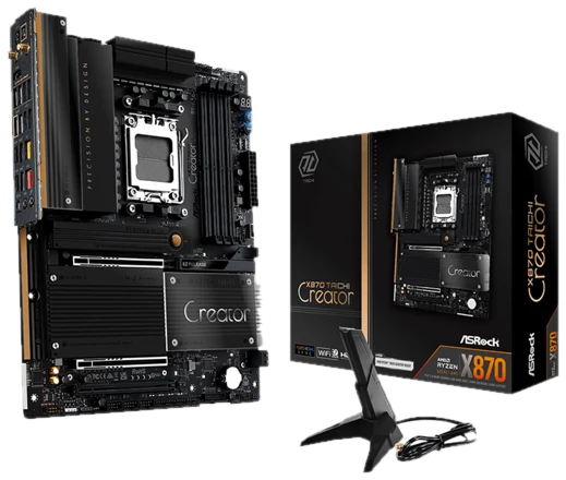 ASRock X870 TAICHI CREATOR Mainboard - AMD X870 - AMD AM5 - DDR5 RAM - ATX