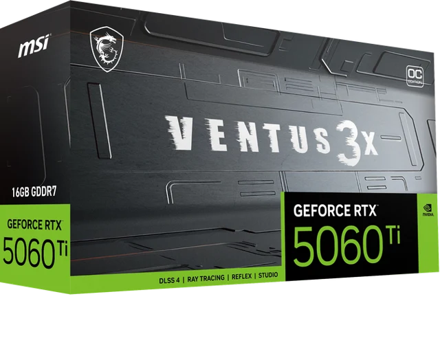 MSI GeForce RTX 5060 Ti Ventus 3X OC, 16384 MB GDDR7