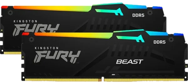 DDR5 Kingston Fury Beast Black RGB - 32 Go (2 x 16 Go) 5200 MHz - CAS 40